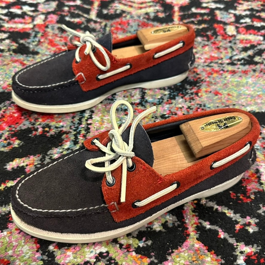 Euc Rancourt & Co. X Jack Spade Suede Boat Shoe Usa Red White Blue Maine Usa 6 D — image 6 of 8